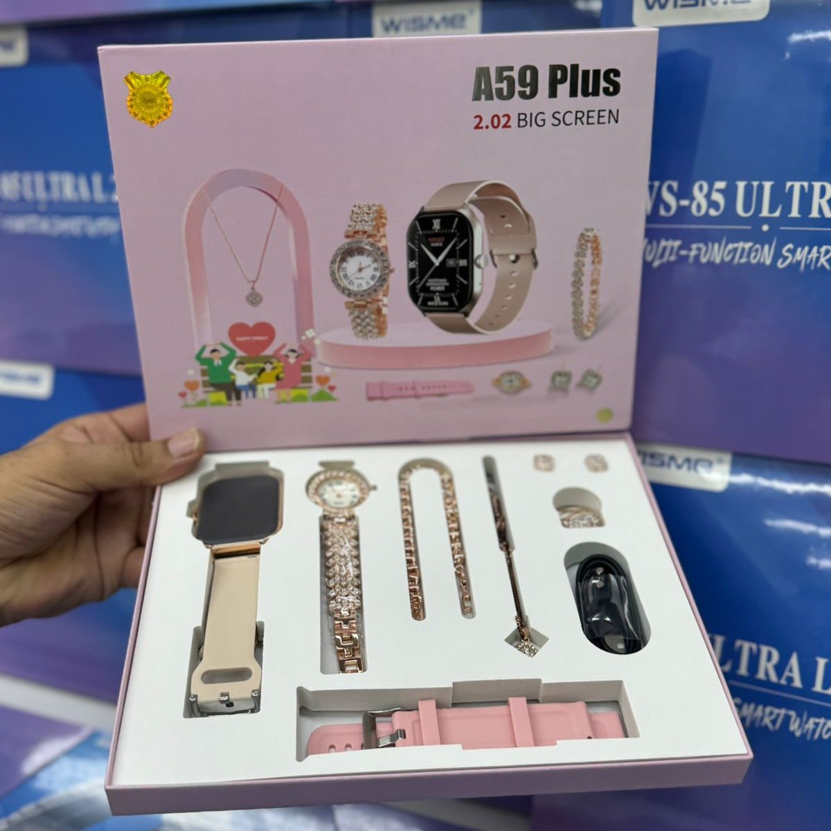 A59 Plus 6 IN 1 Ladies Smart Watch Set [ 2 Boxes ]