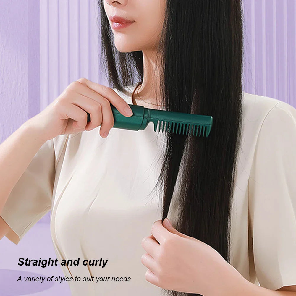 Portable Rechargeable Wallet Hair Straightening Comb