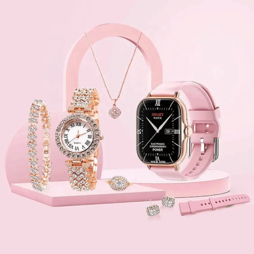 A59 Plus 6 IN 1 Ladies Smart Watch Set [ 2 Boxes ]